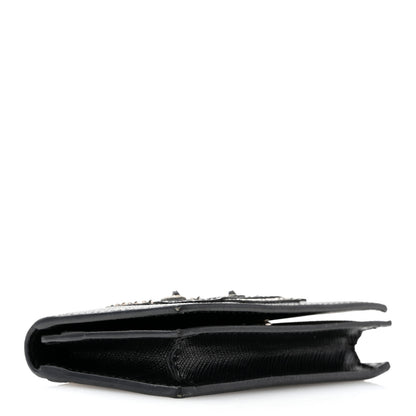 Prada Saffiano Robot Metal Bi-Fold Card Holder Wallet Black Cromo 4 of 10