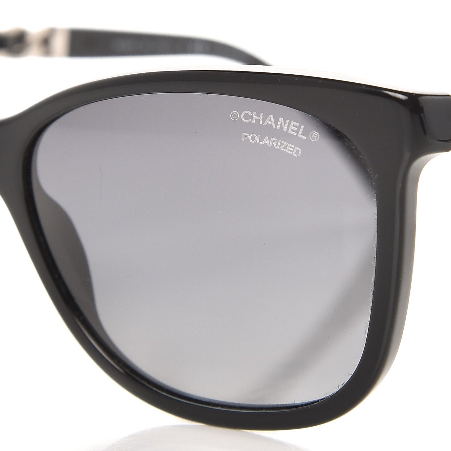Cat Eye Chain Polarized Sunglasses 5260-Q Black