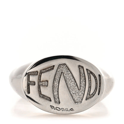 Fendi Metal Signature Ring L Silver 1 of 4