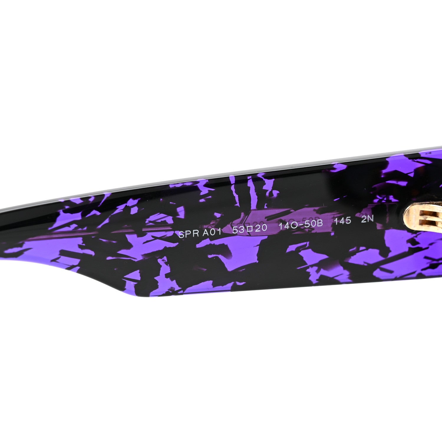 Prada Acetate Pillow Sunglasses SPR A01 Purple Havana Brown 6 of 8