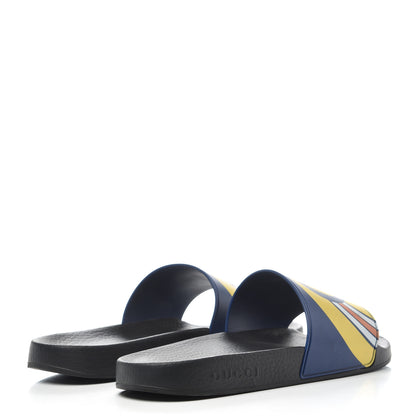 Gucci Rubber GG Rainbow Mens Pursuit Pool Slide Sandals 10 Electric Blue Multicolor 4 of 9