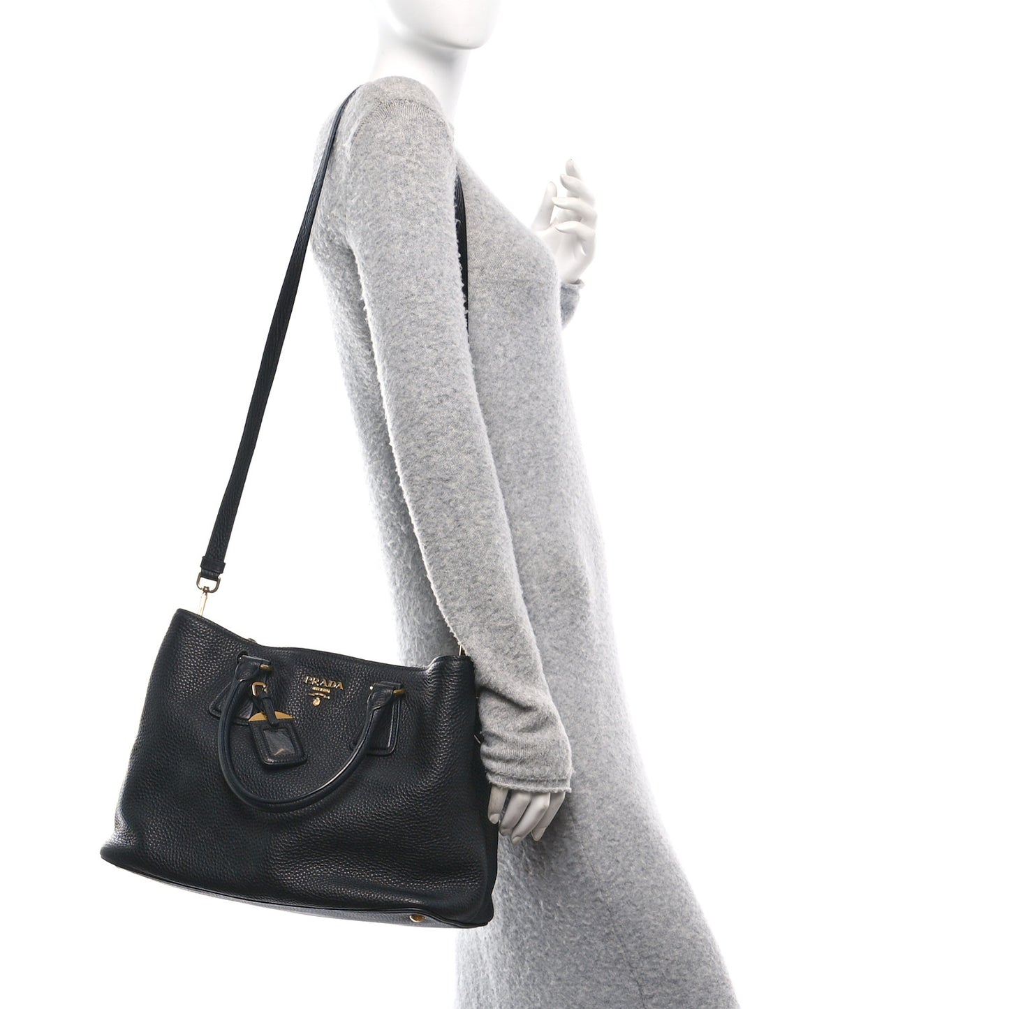 Vitello Daino Shopping Tote Black
