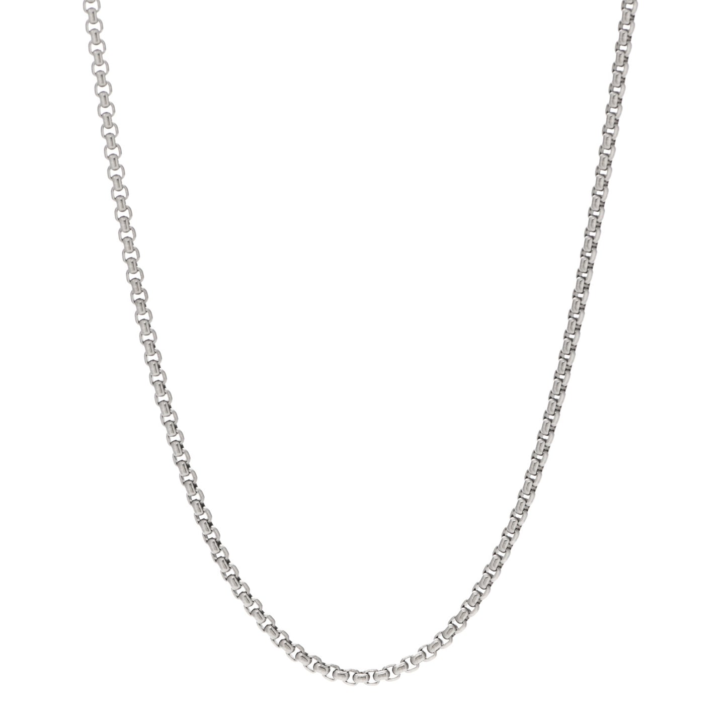 Titanium Sterling Silver 2.7mm Medium Box Chain Necklace 22"