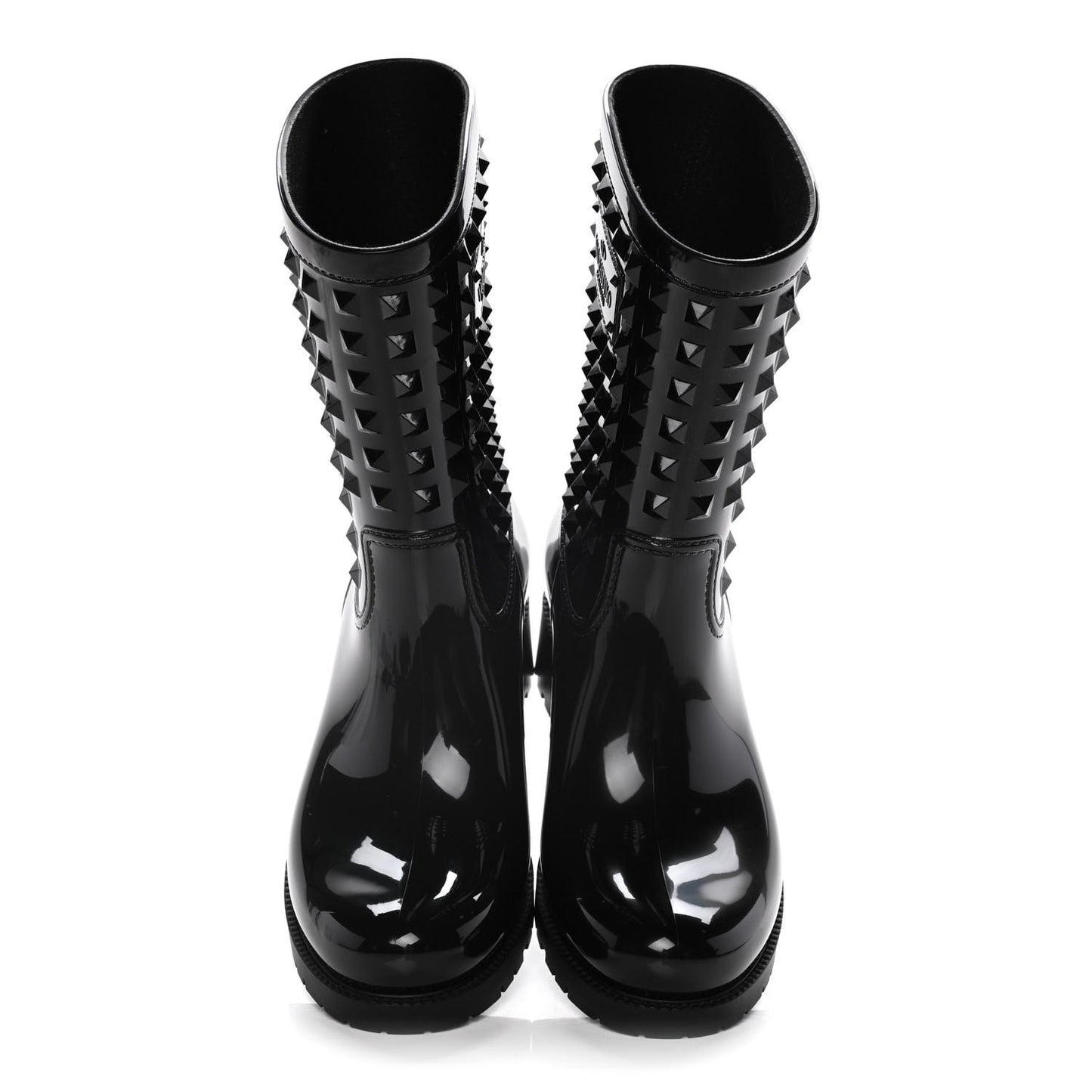 Rubber Rockstud Short Rainboots 37 Black