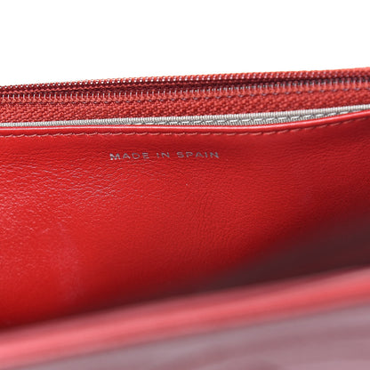 Chanel Caviar Timeless CC Wallet On Chain WOC Red 9 of 14