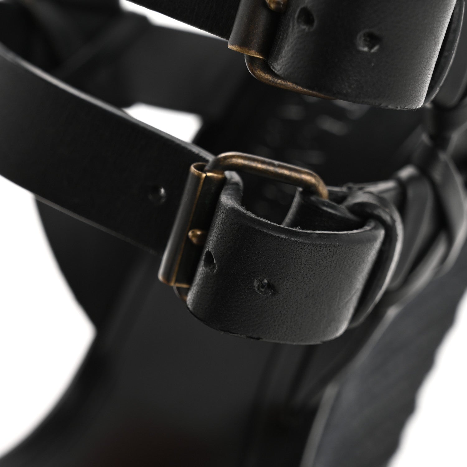 Saint Laurent Calfskin Espadrille Wedges 36 Black 12 of 16