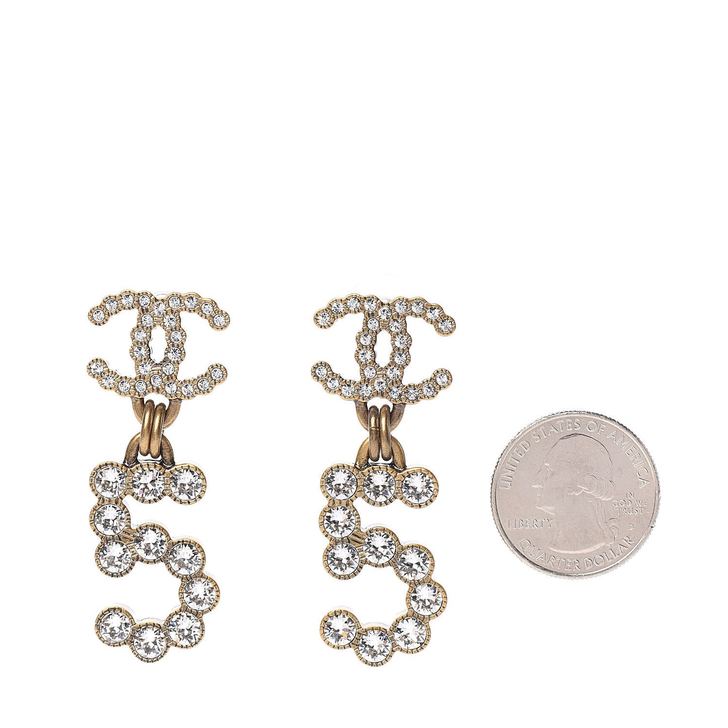 Metal Crystal City of Lights No 5 Drop Earrings Gold
