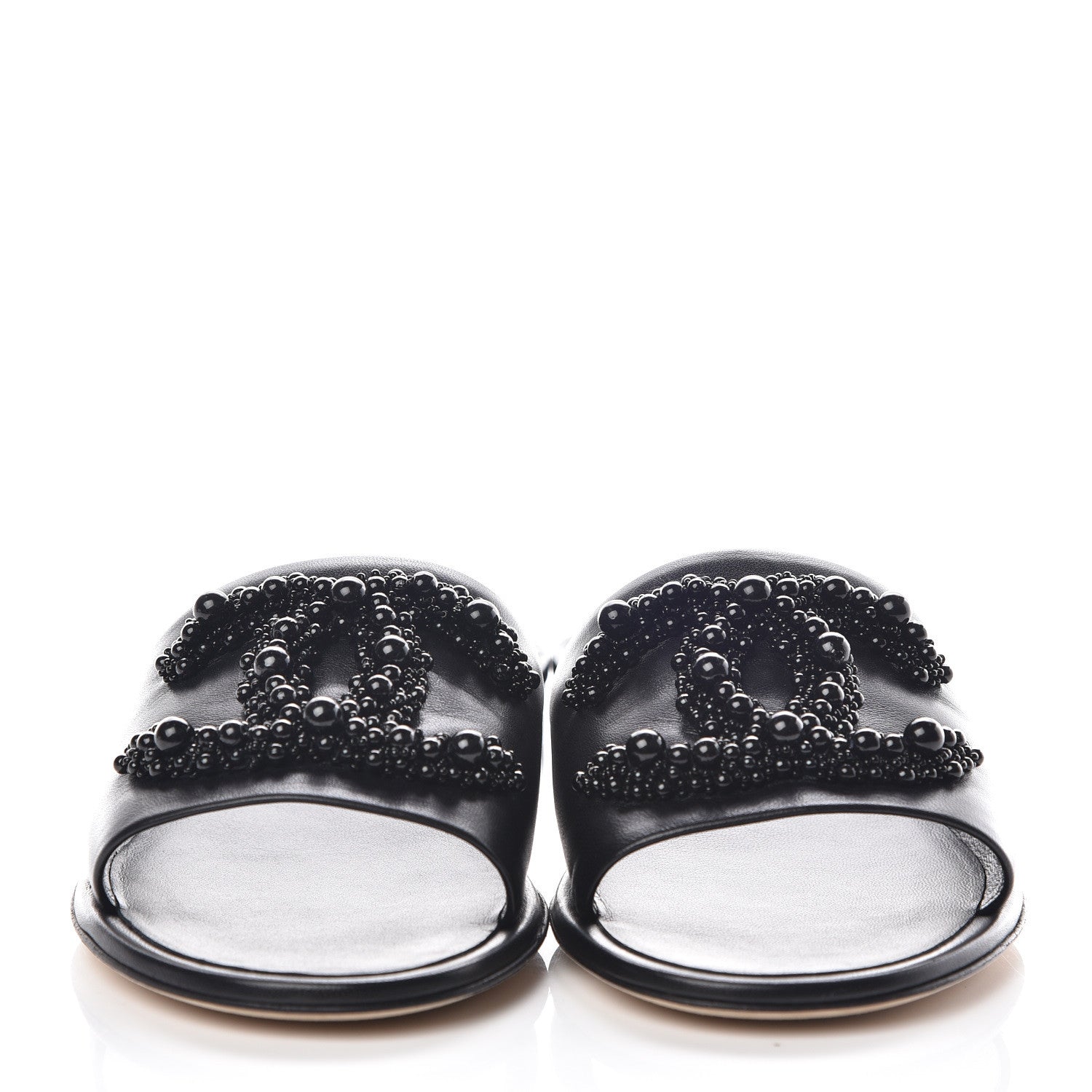 Chanel Lambskin Beaded CC Mules 39 Black 2 of 10
