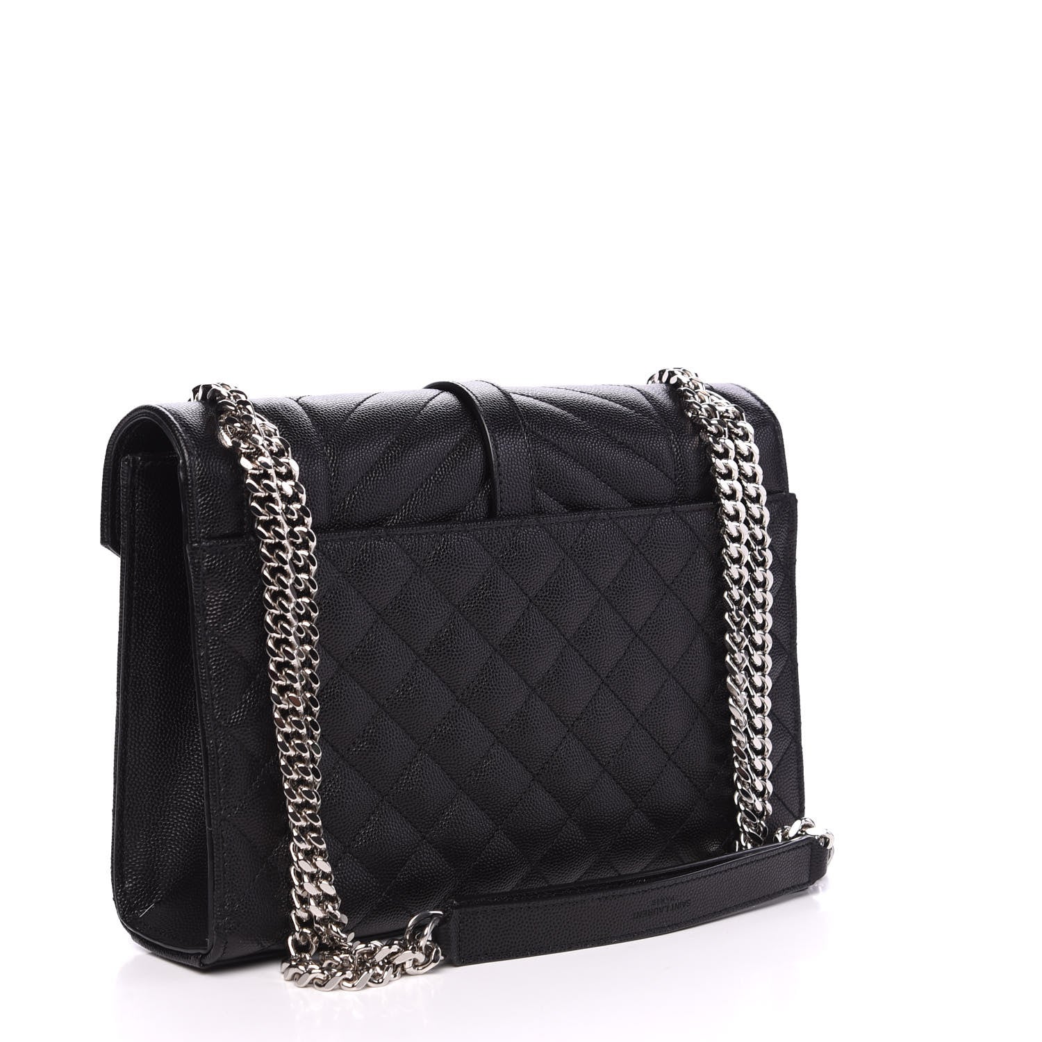 Saint Laurent Grain De Poudre Textured Mixed Matelasse Triquilt Medium Monogram Satchel Black 2 of 9
