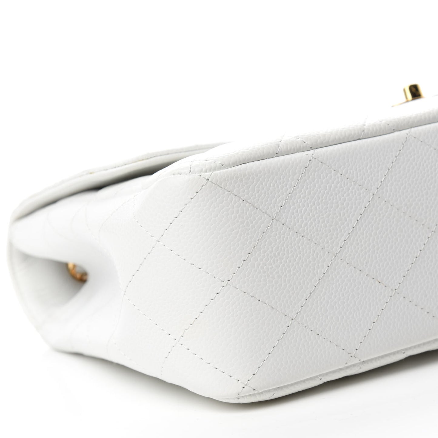 Caviar Quilted Jumbo Single Flap White