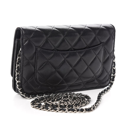 Chanel Lambskin Quilted Wallet On Chain WOC Black 3 of 11
