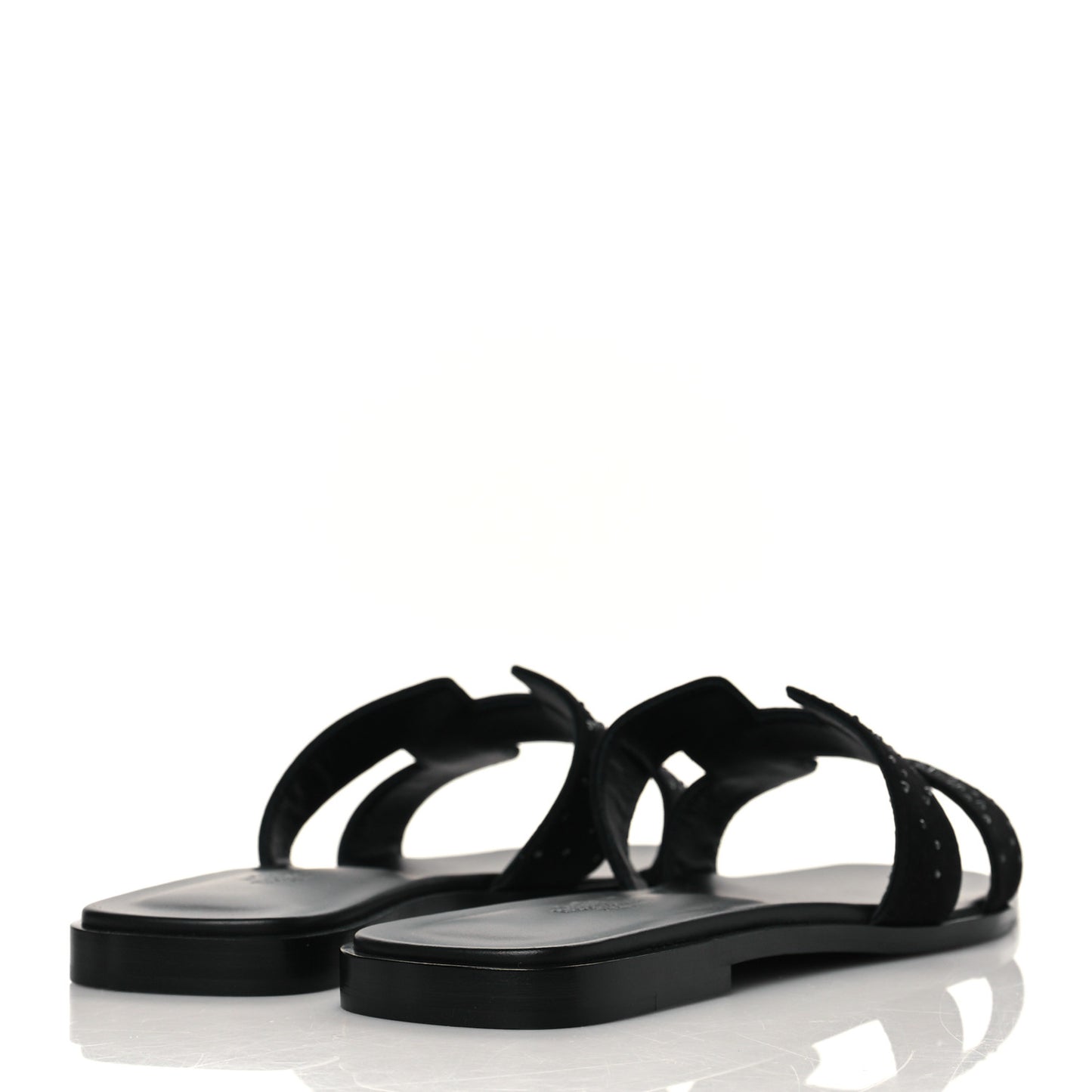 Goatskin Crystal Oran Sandals 40 Black