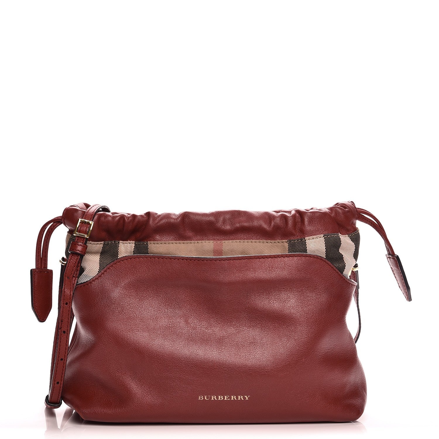 Burberry Calfskin House Check Little Crush Military Red 1 of 14