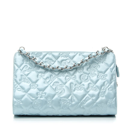 Chanel Patent Calfskin Lucky Symbols Pochette Light Blue 1 of 7