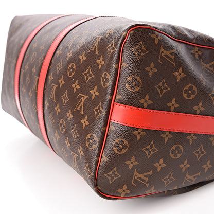 Louis Vuitton Calfskin Monogram Keepall Bandouliere 50 Coquelicot 9 of 10