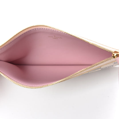 Louis Vuitton Damier Azur Felicie Chain Wallet Zippered Insert Rose Ballerine 5 of 6
