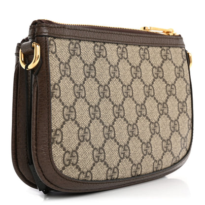 Gucci GG Supreme Monogram Textured Dollar Calfskin Web Mini Blondie Crossbody Bag Beige Ebony New Acero 3 of 8