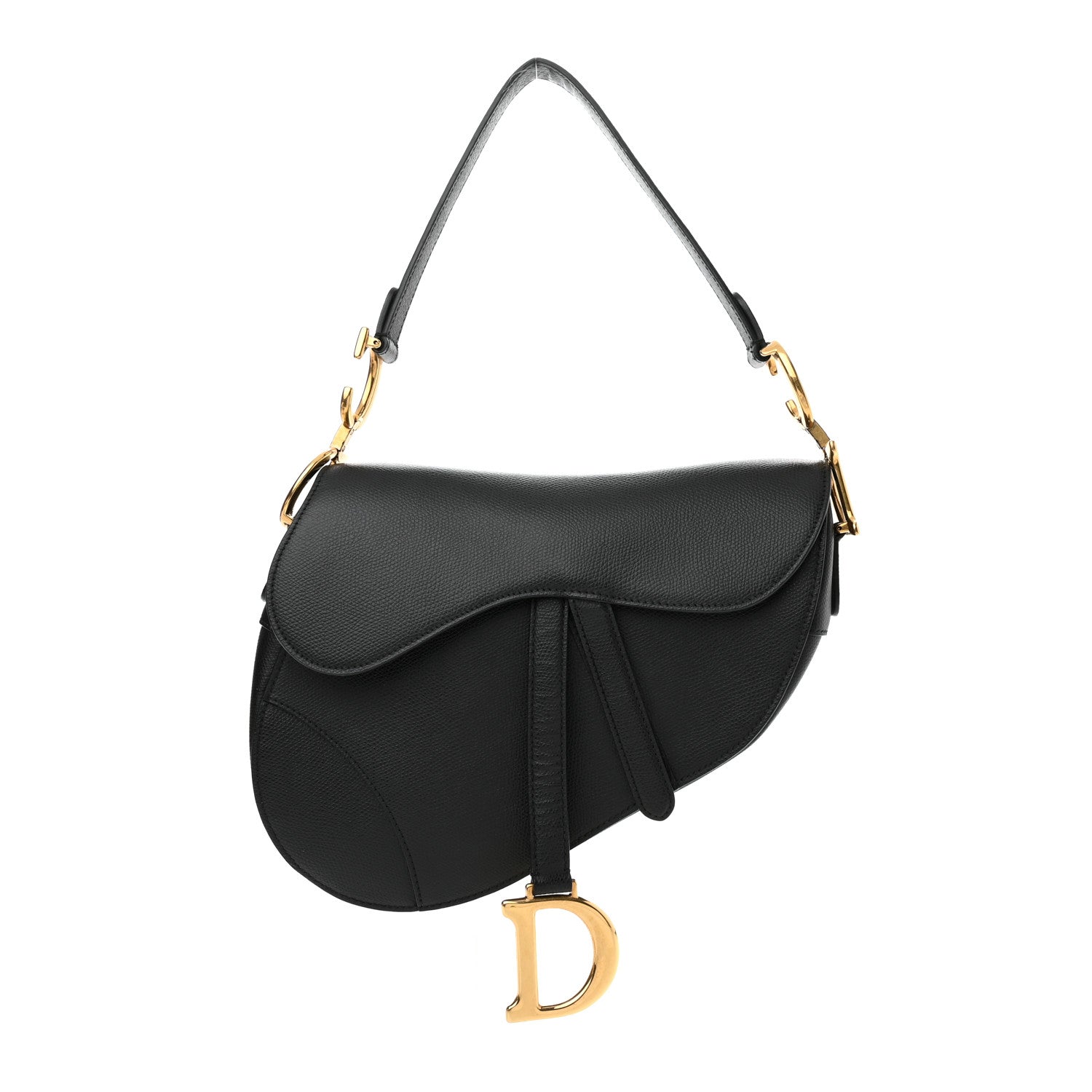 Christian Dior Grained Calfskin Saddle Bag Black 1 of 14