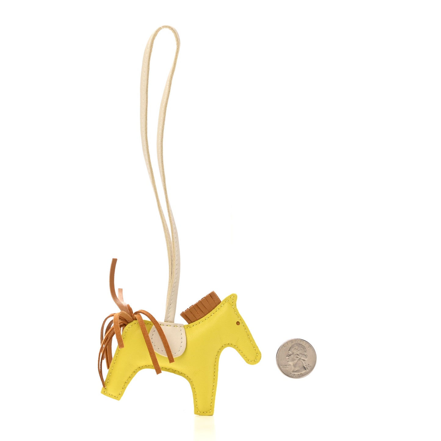 Milo Lambskin Grigri Rodeo Horse Bag Charm PM Lime Sesame Craie
