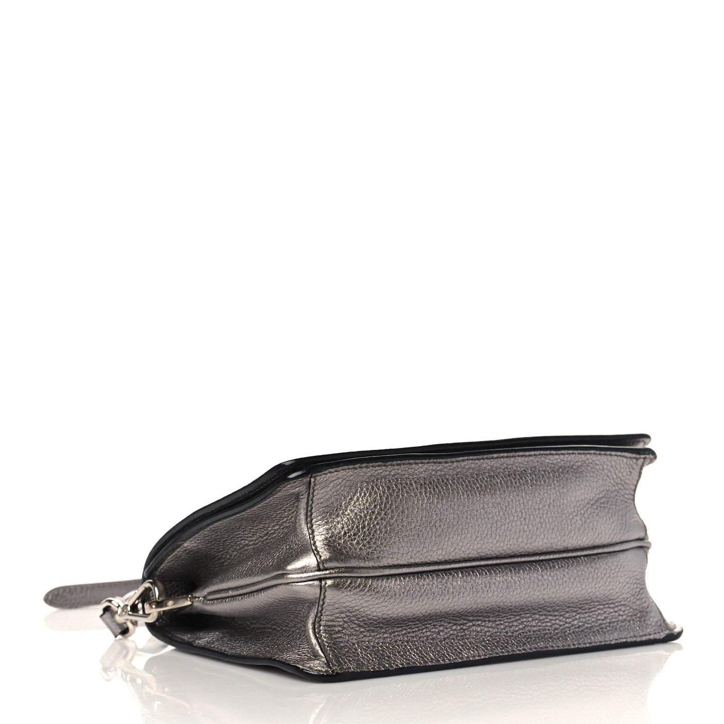 Metallic Vitello Daino Flap Crossbody Cromo
