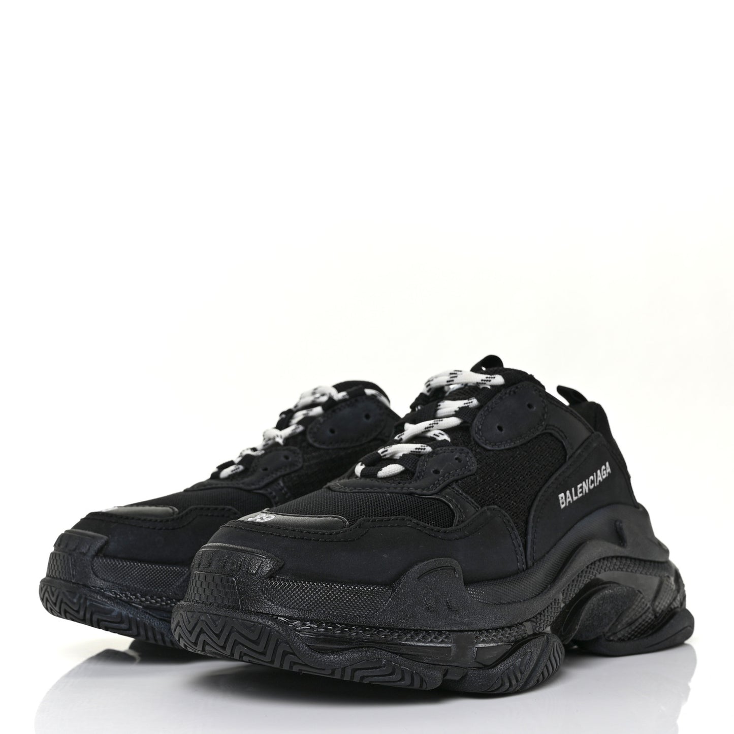 Fabric Mesh Womens Triple S Sneakers 39 Black