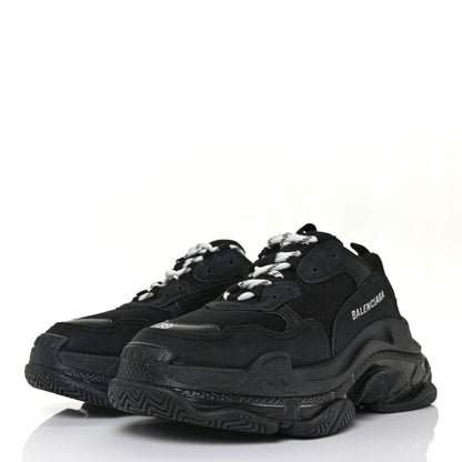 Balenciaga Fabric Mesh Womens Triple S Sneakers 39 Black 3 of 7