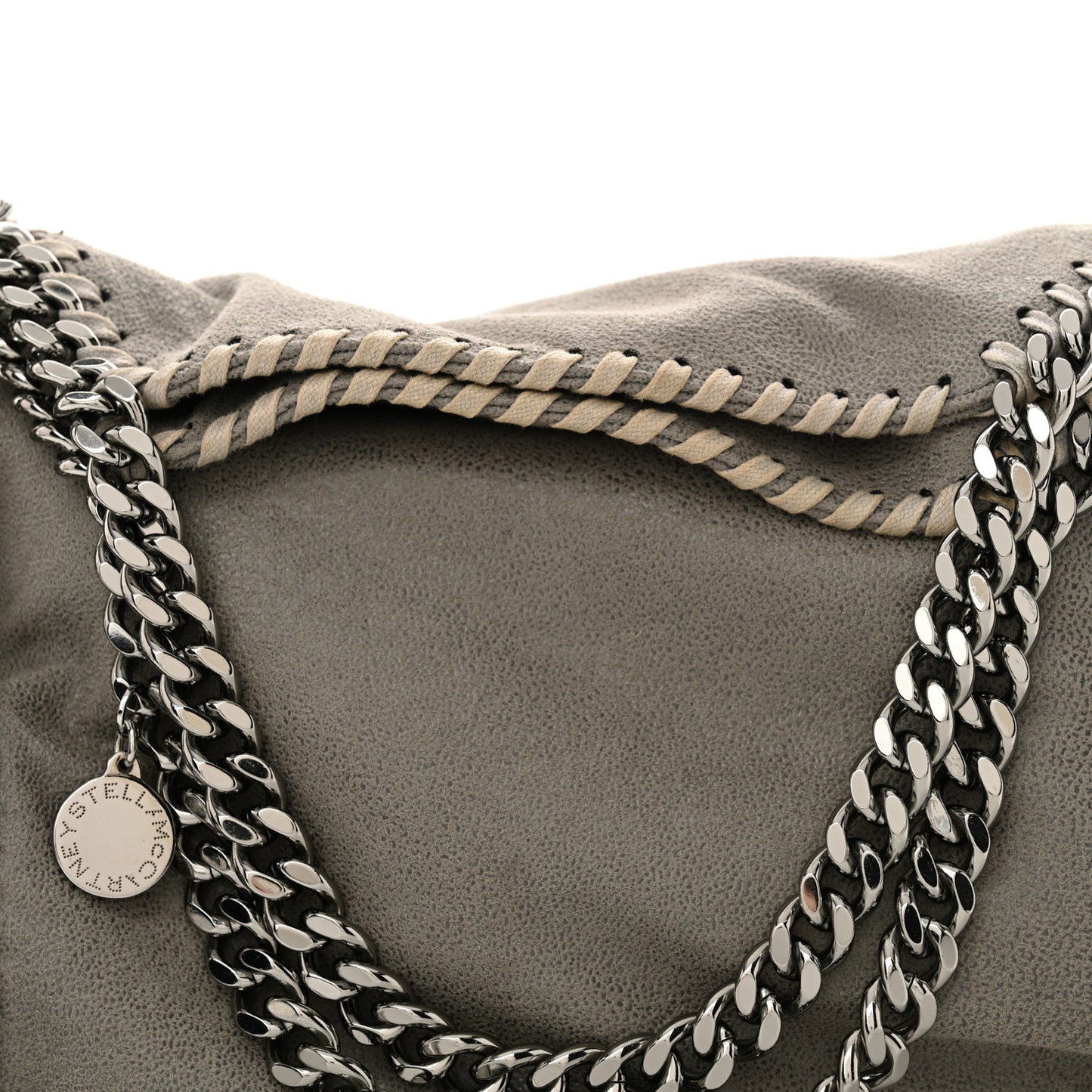 Shaggy Deer Mini Falabella Fold Over Tote Light Grey