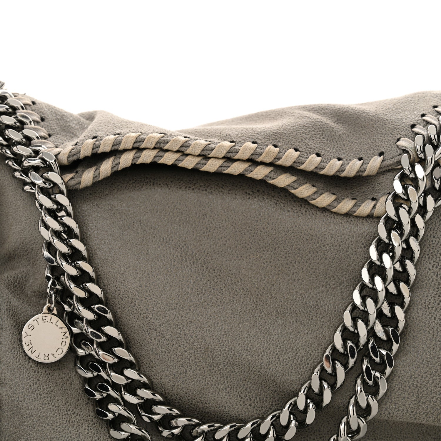 Stella McCartney Shaggy Deer Mini Falabella Fold Over Tote Light Grey 8 of 11