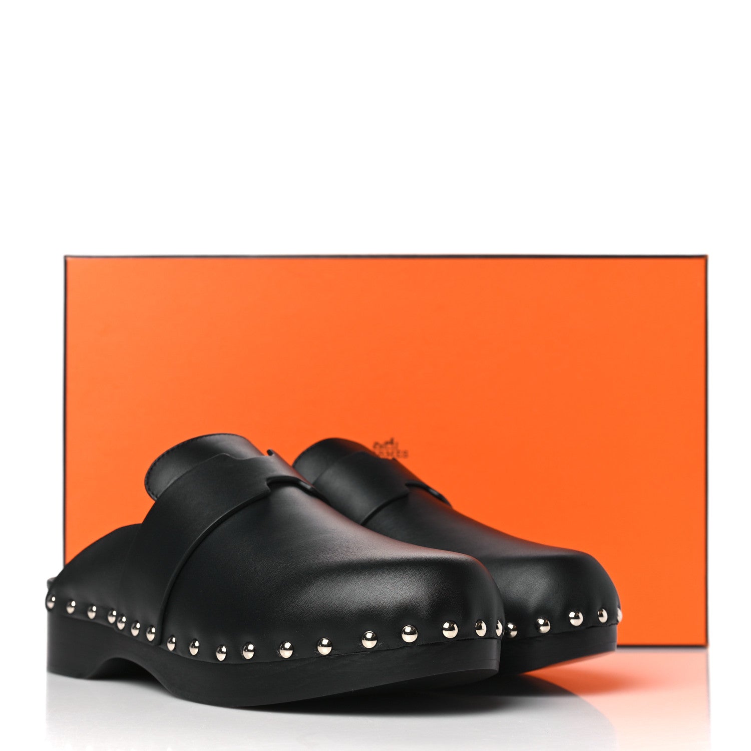 Hermes Calfskin Calya Mules 40 Black 8 of 8