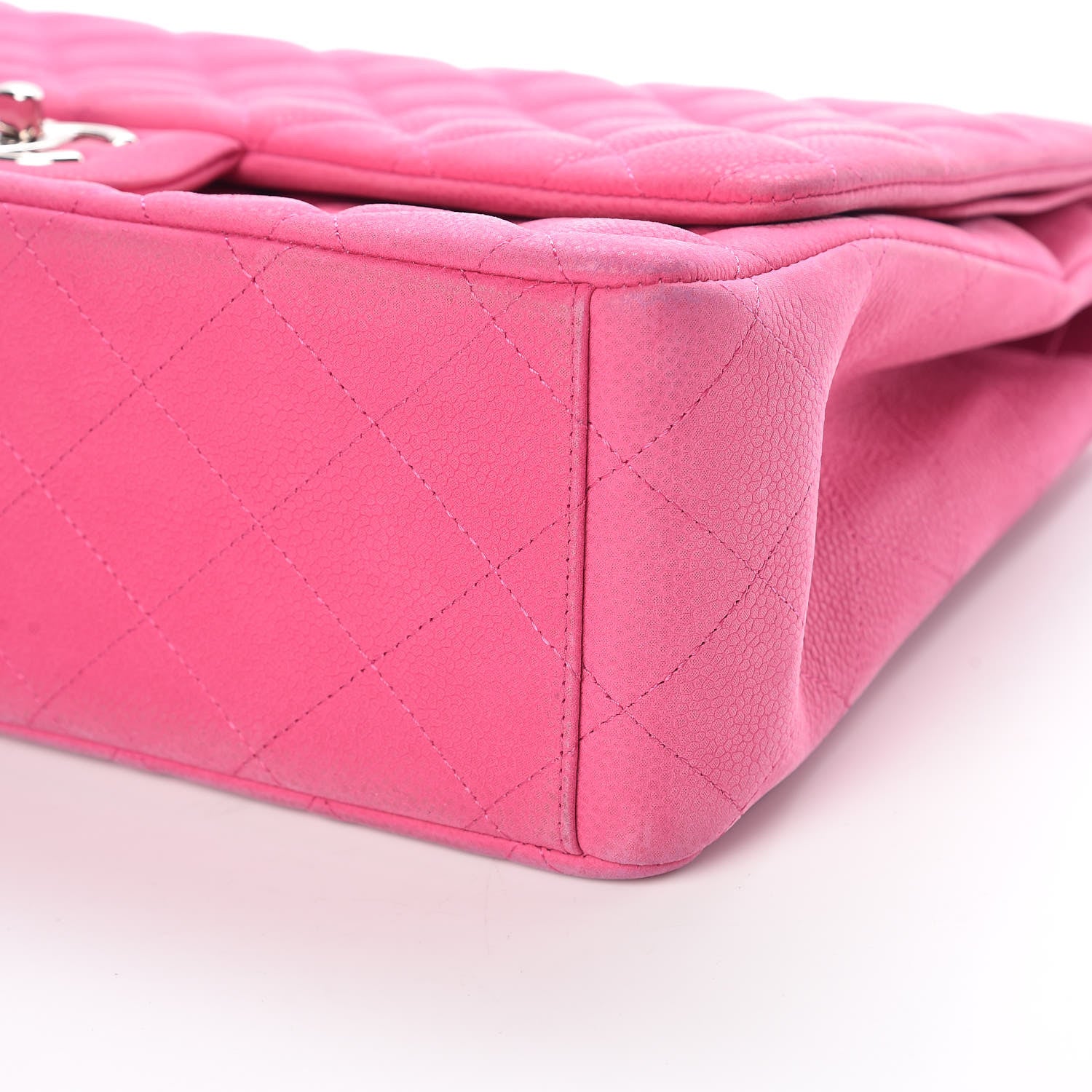 Chanel Iridescent Caviar Quilted Maxi Double Flap Hot Pink 8 of 15