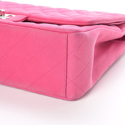 Chanel Iridescent Caviar Quilted Maxi Double Flap Hot Pink 8 of 15