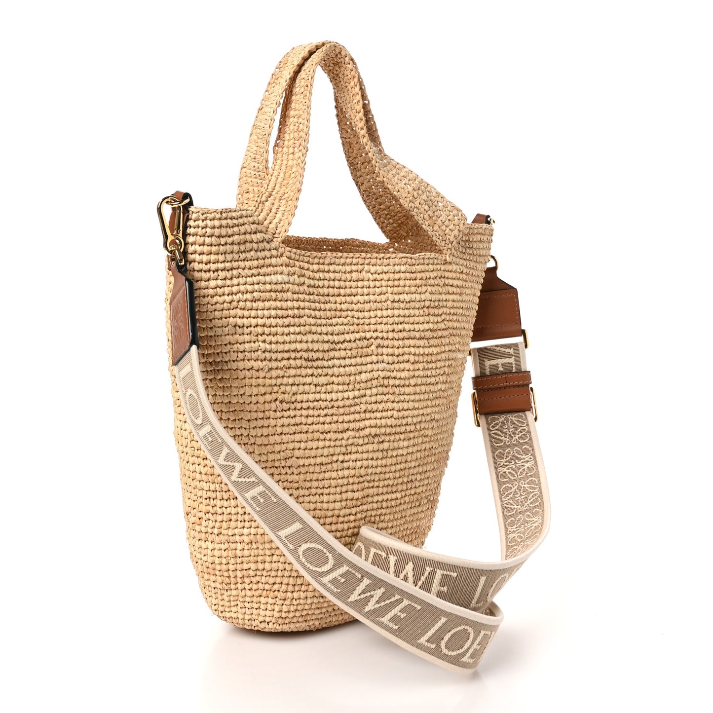 Raffia Mini Slit Tote Bag Natural Tan