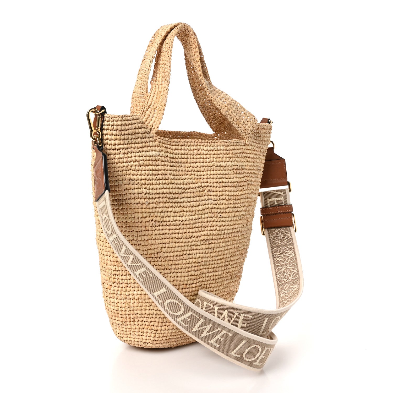 Loewe Raffia Mini Slit Tote Bag Natural Tan 3 of 9