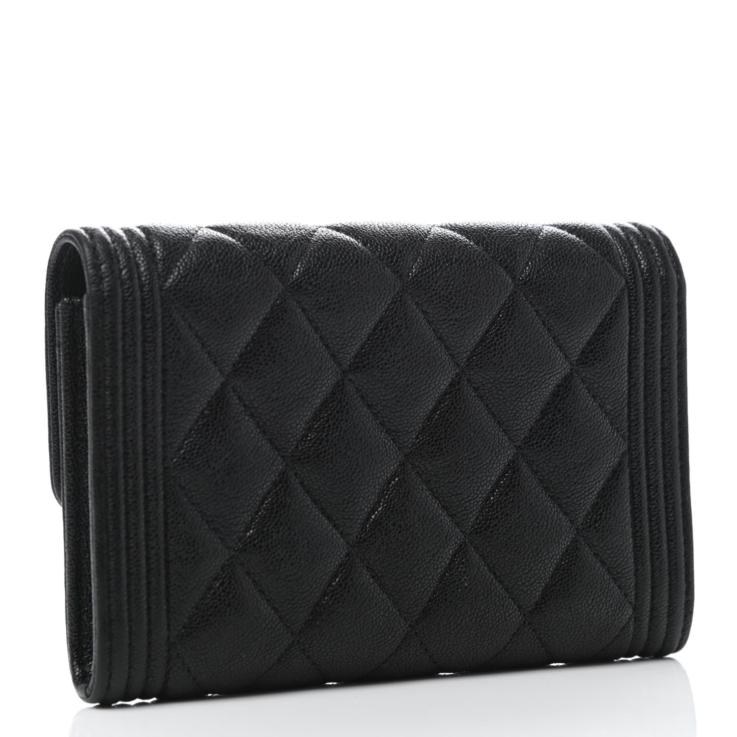 Chanel Caviar Quilted Medium Boy Flap Wallet Black 2 of 4