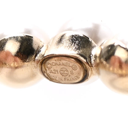 Chanel Crystal Pearl CC No 5 Hoop Drop Earring Gold 3 of 4