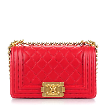 Chanel Lambskin Quilted Small Boy Flap Red 1 of 7
