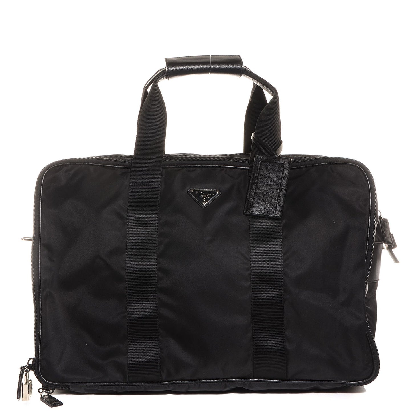Tessuto Nylon Saffiano Viaggio Carry On Travel Bag Black