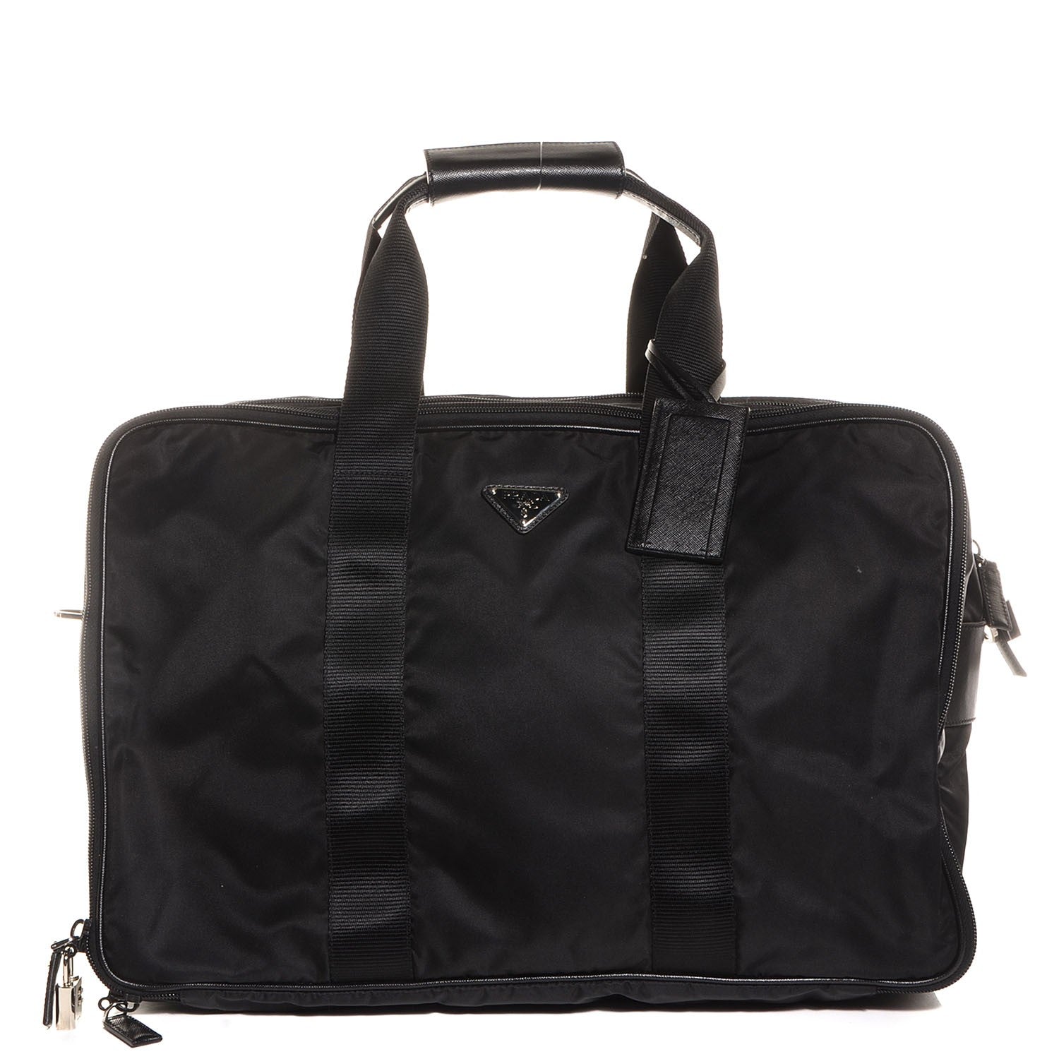 Prada Tessuto Nylon Saffiano Viaggio Carry On Travel Bag Black 1 of 10