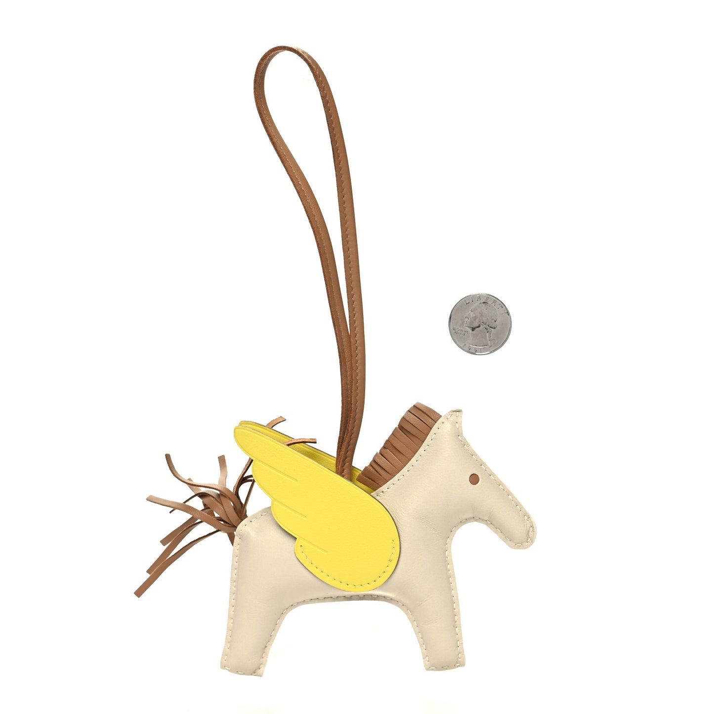 Milo Lambskin Grigri Rodeo Pegase Horse Bag Charm MM Craie Chai Lime