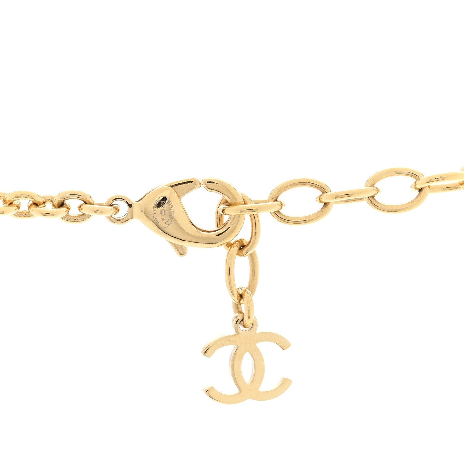 Chanel Crystal CC Heart Link Choker Necklace Gold 4 of 4