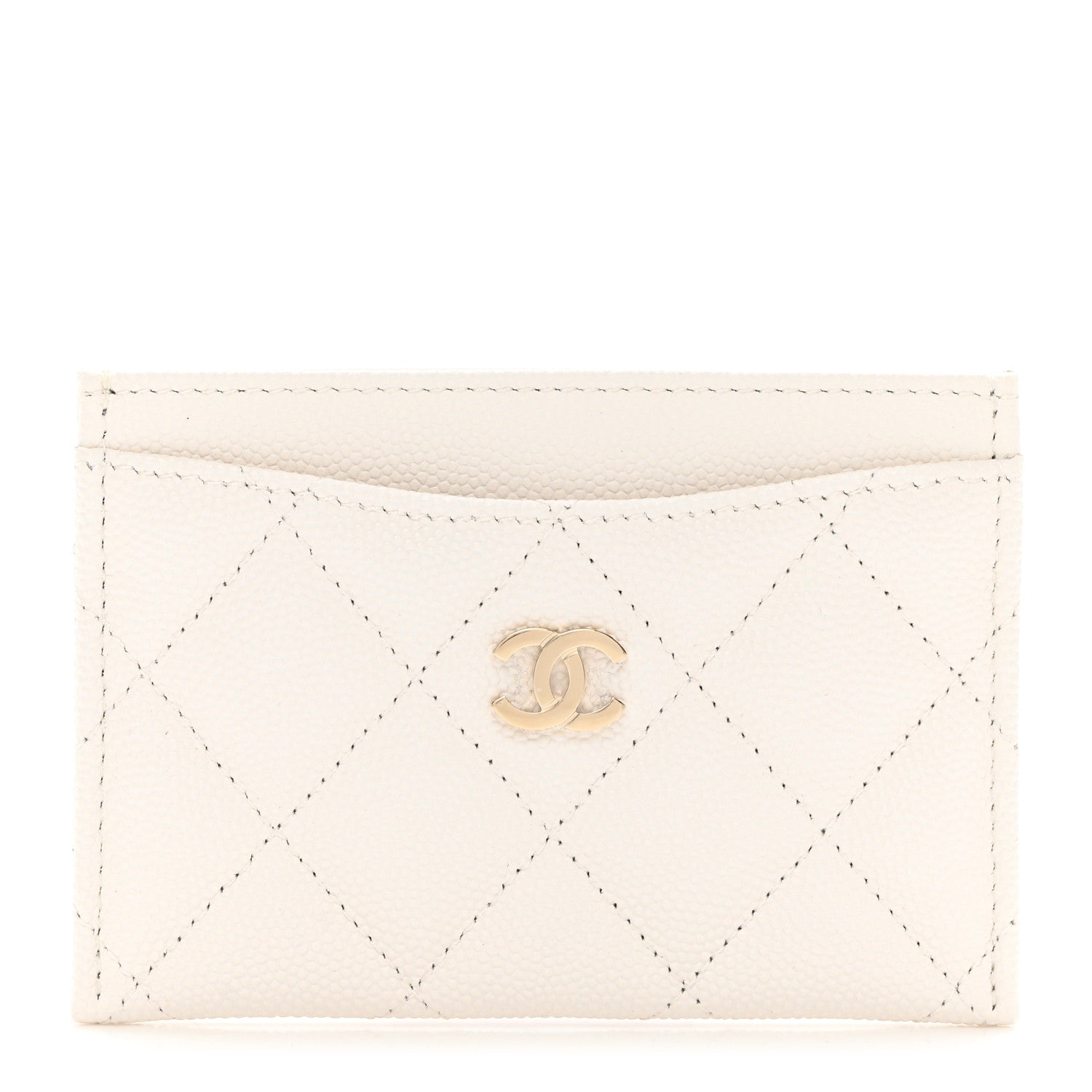 Chanel Caviar Quilted Card Holder White 1 of 8