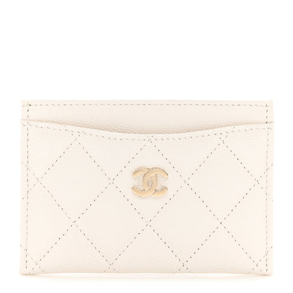 Chanel Caviar Quilted Card Holder White 1 of 8