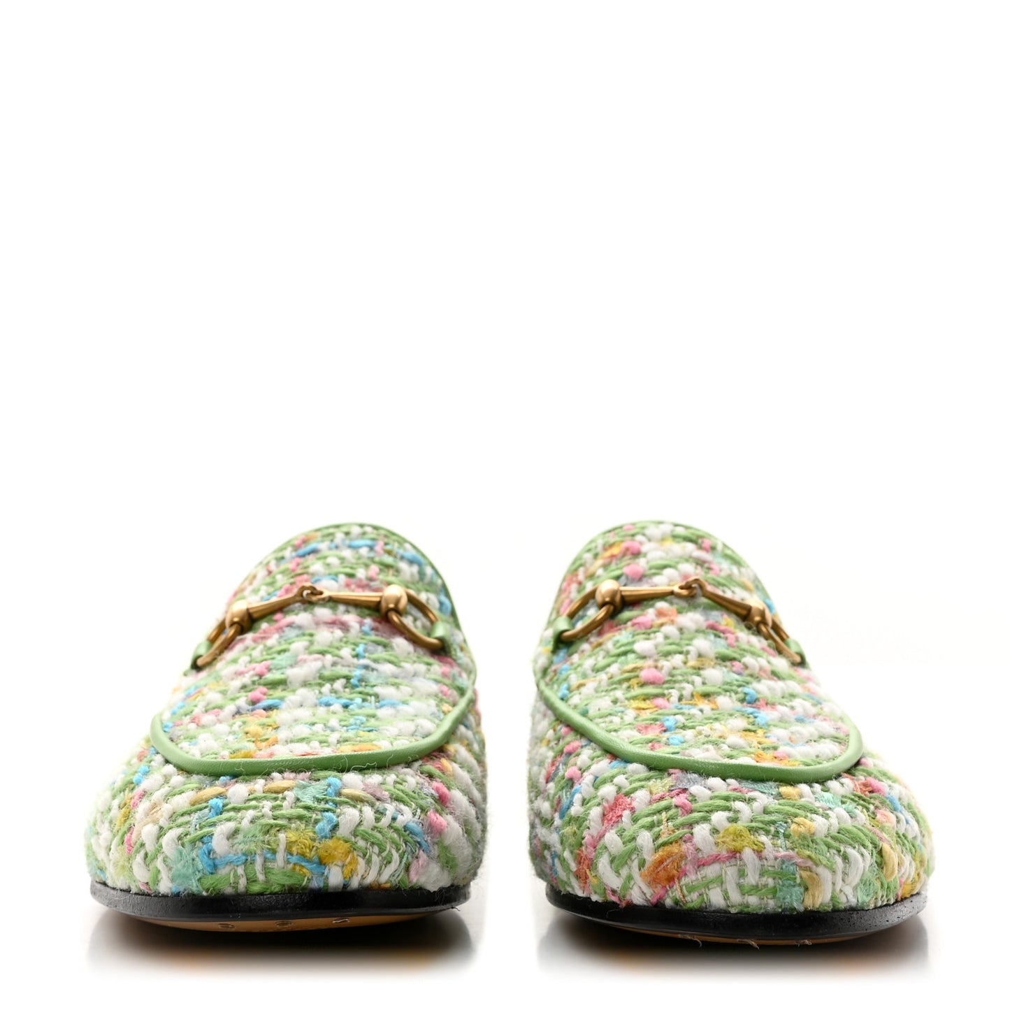 Tweed Multicolor Malaga Kid Horsebit Womens Jordaan Loafers 40 Green Multicolor