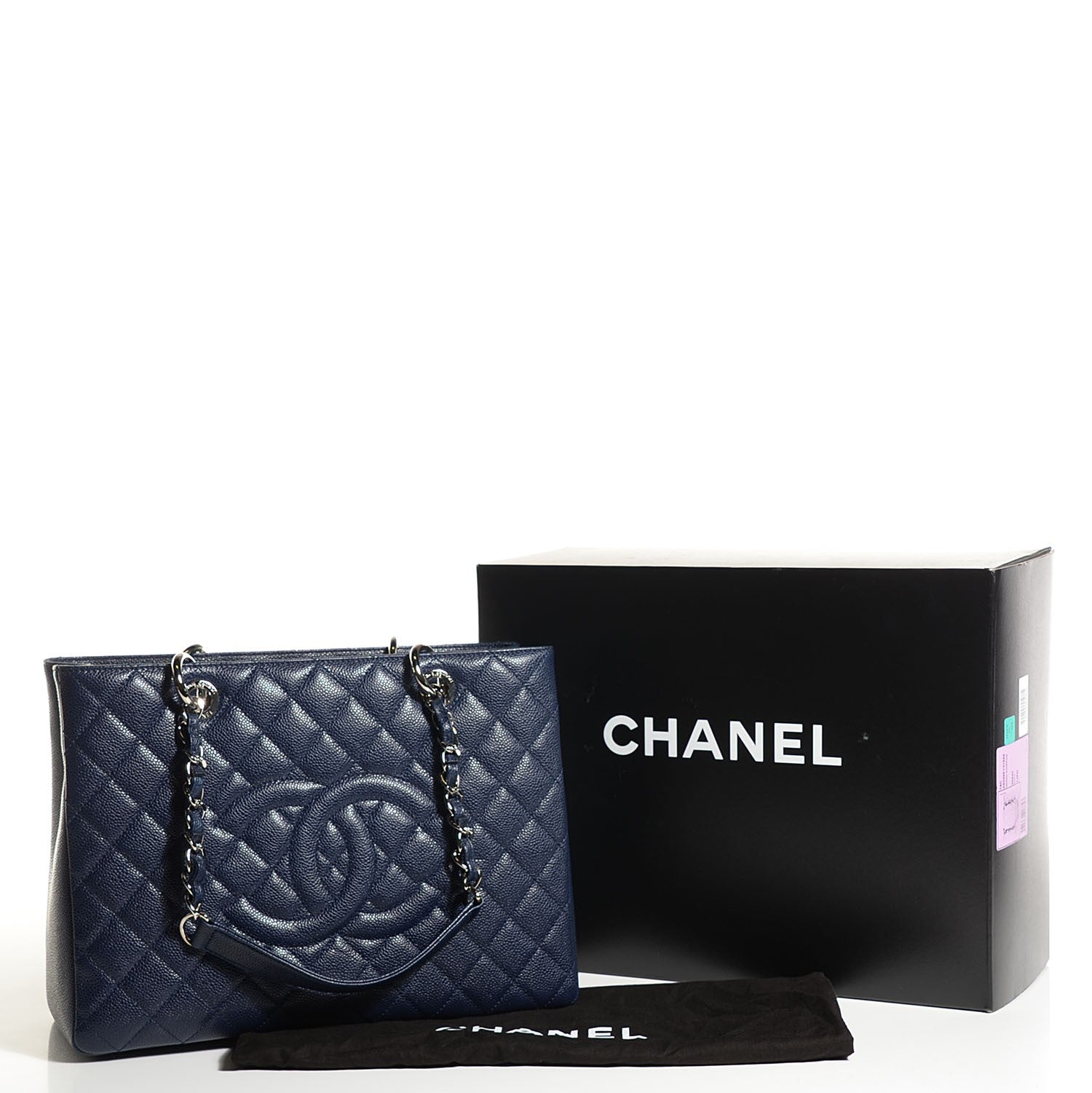 Chanel Caviar Quilted Grand Shopping Tote GST Marine 8 of 8