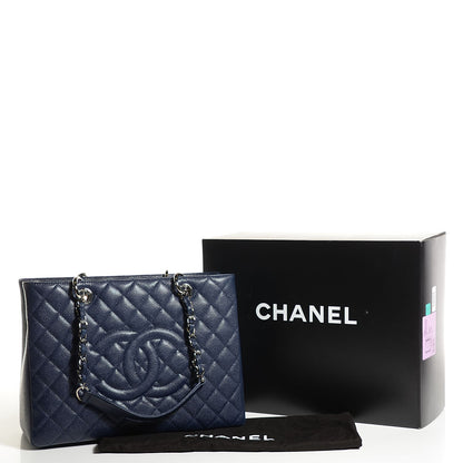 Chanel Caviar Quilted Grand Shopping Tote GST Marine 8 of 8