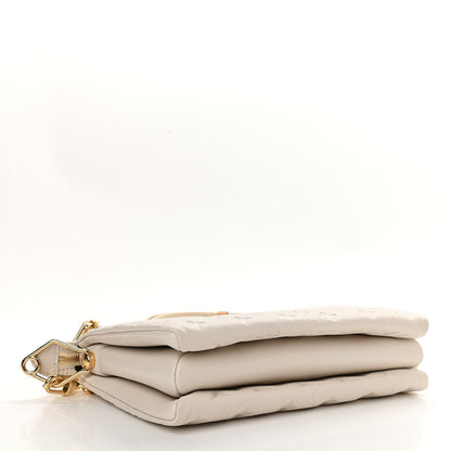Louis Vuitton Lambskin Embossed Monogram Coussin PM Cream 4 of 12