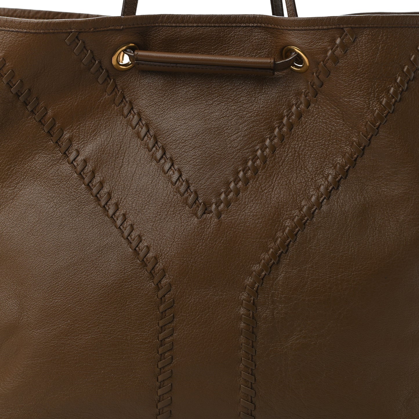 Metallic Calfskin Large Neo Double Reversible Tote Brown