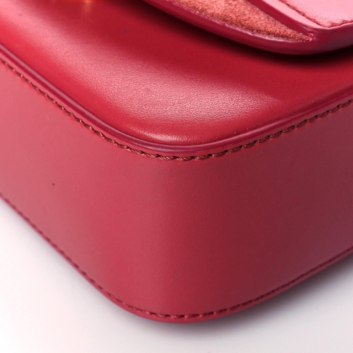 Chloe Shiny Calfskin Suede Mini C Double Carry Scarlet Pink 9 of 9