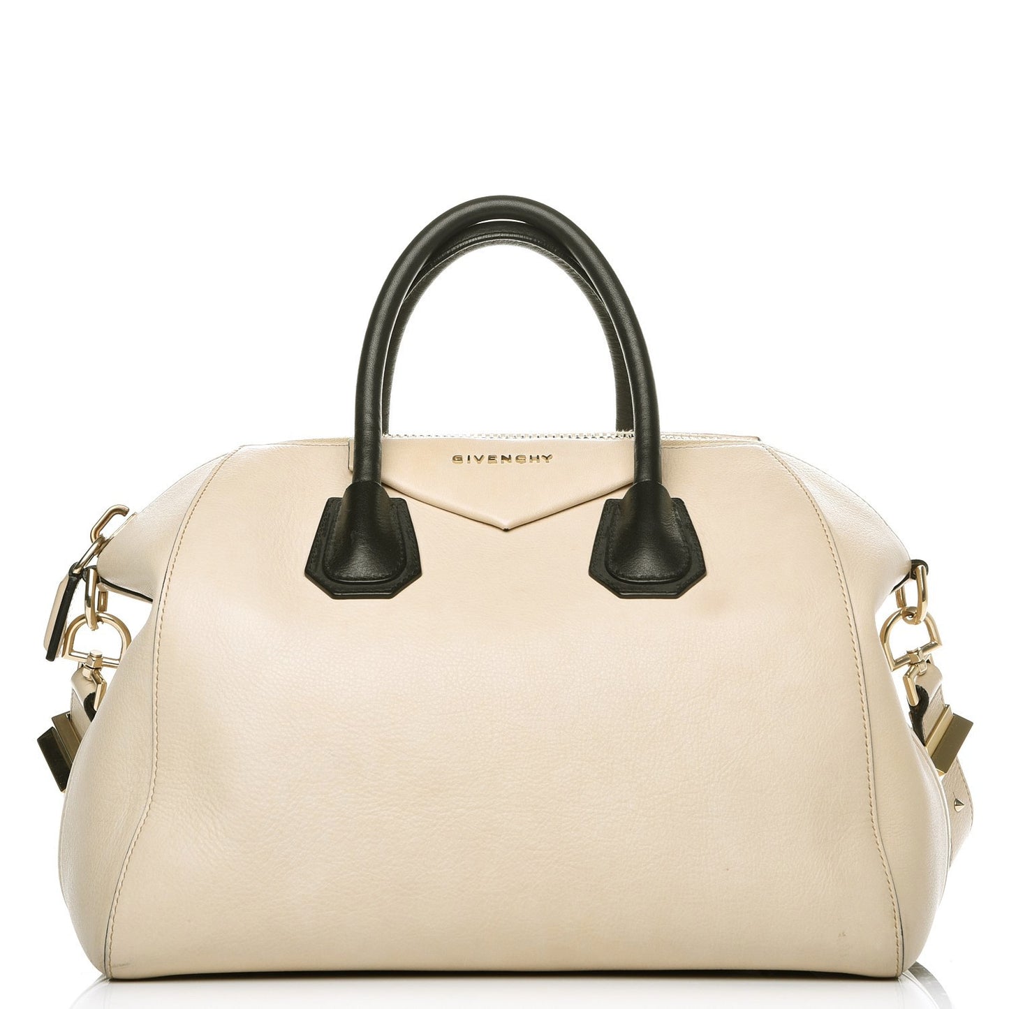Calfskin Leather Bi-Color Medium Antigona Beige Black