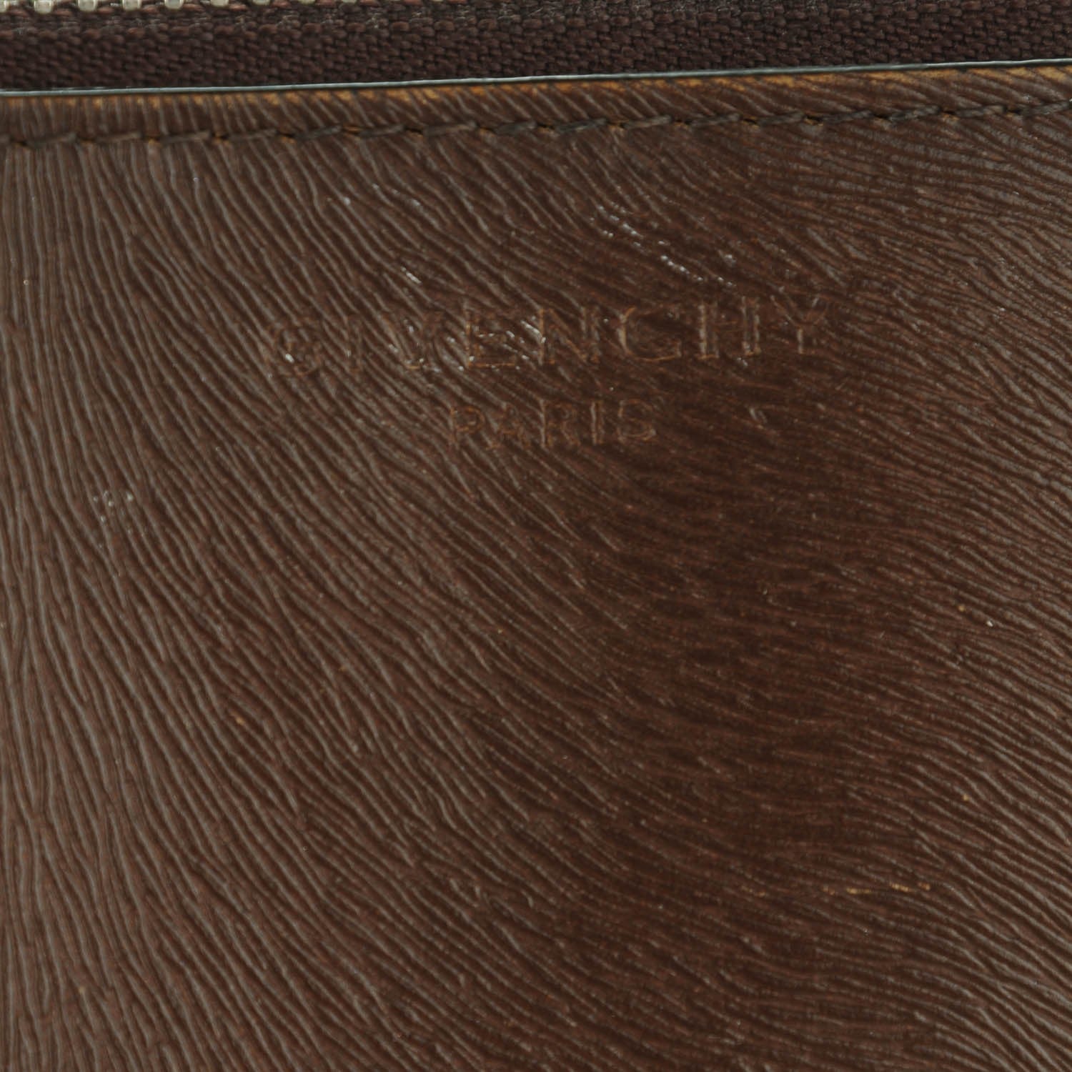 Givenchy Calfskin Calf Hair Embossed Large Pouch Dark Brown 6 of 9